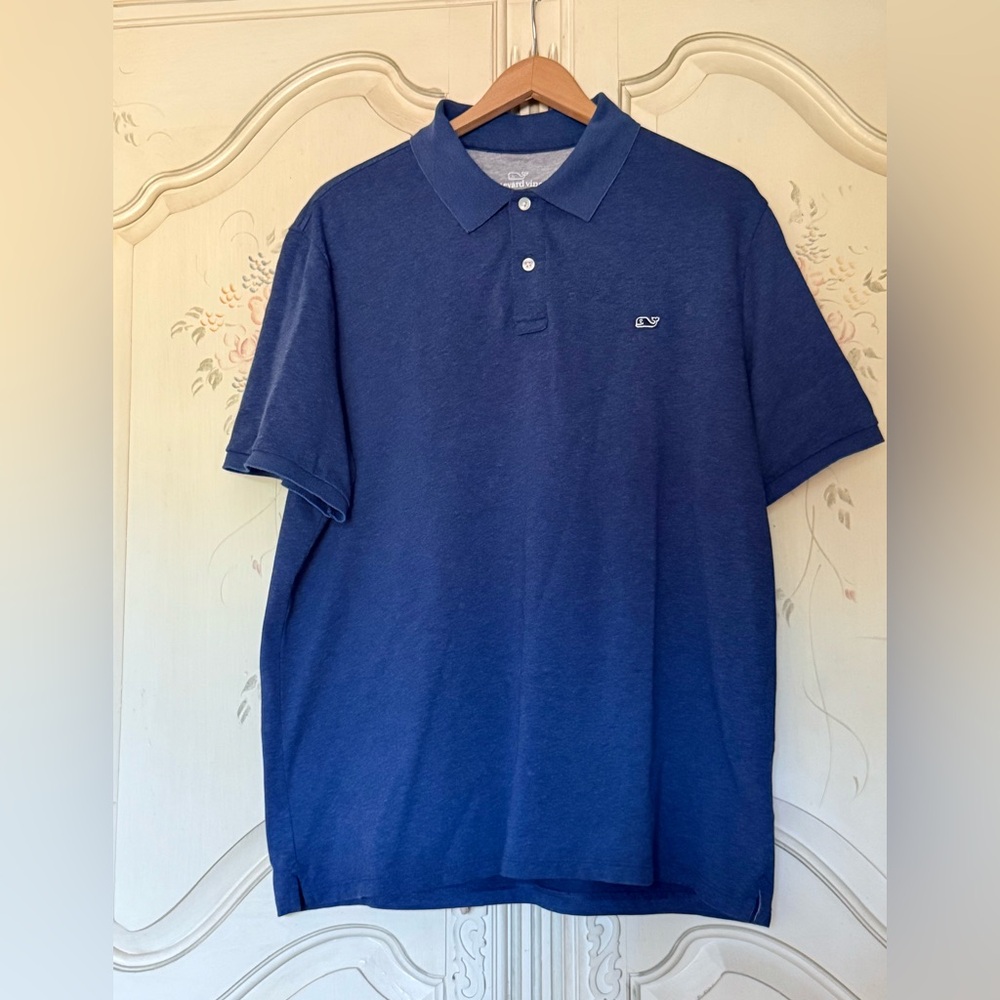 Vineyard Vines Men’s L Edgartown Dark Blue Polo Shirt with Whale Logo - Picture 4 of 6